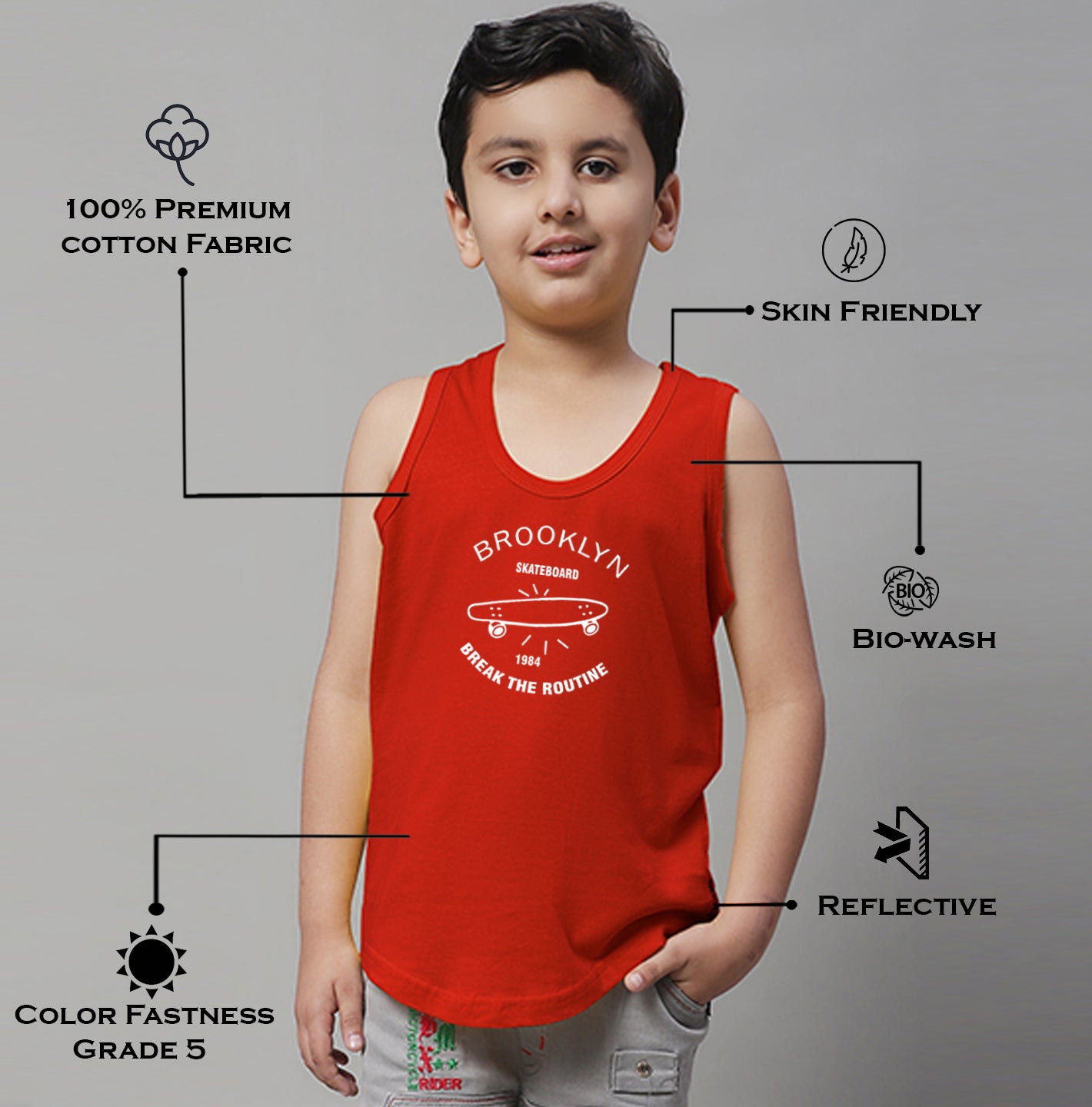 Boys Brooklyn Printed Regular Fit Vest - Friskers