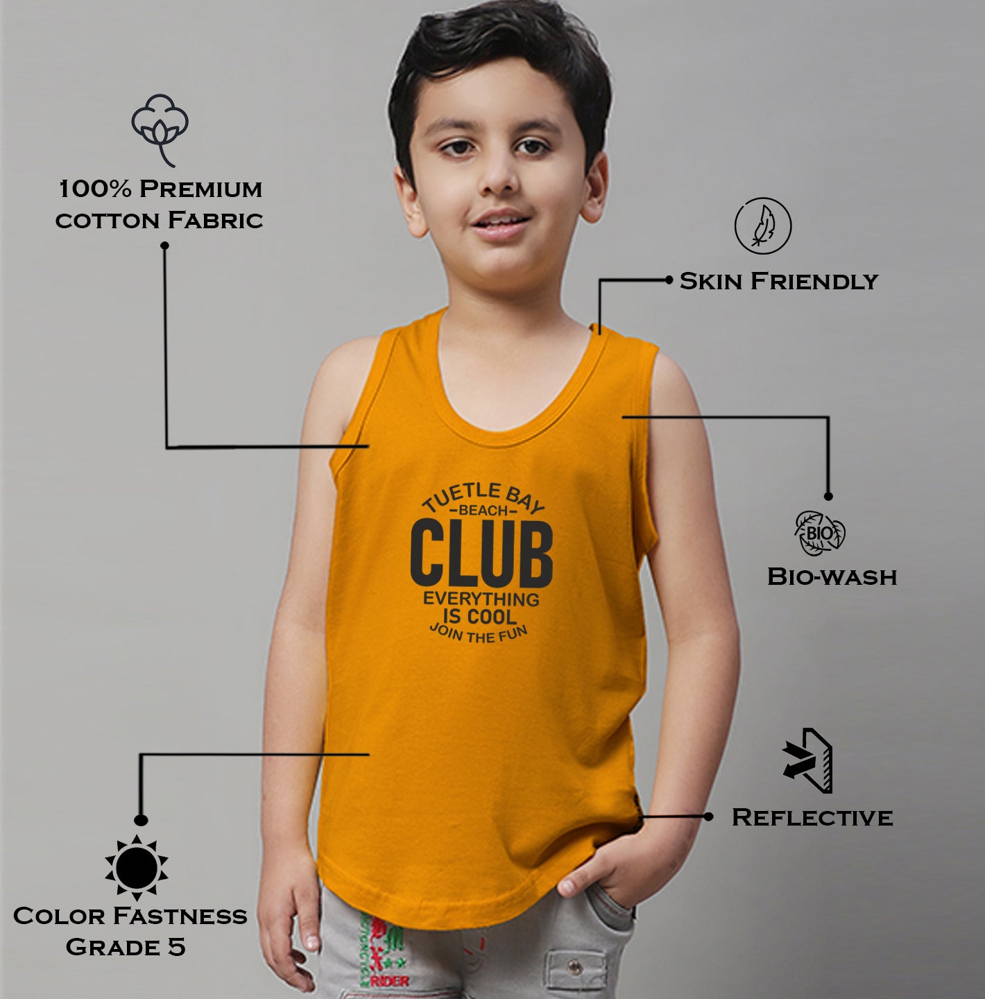 Boys Club Printed Regular Fit Vest - Friskers