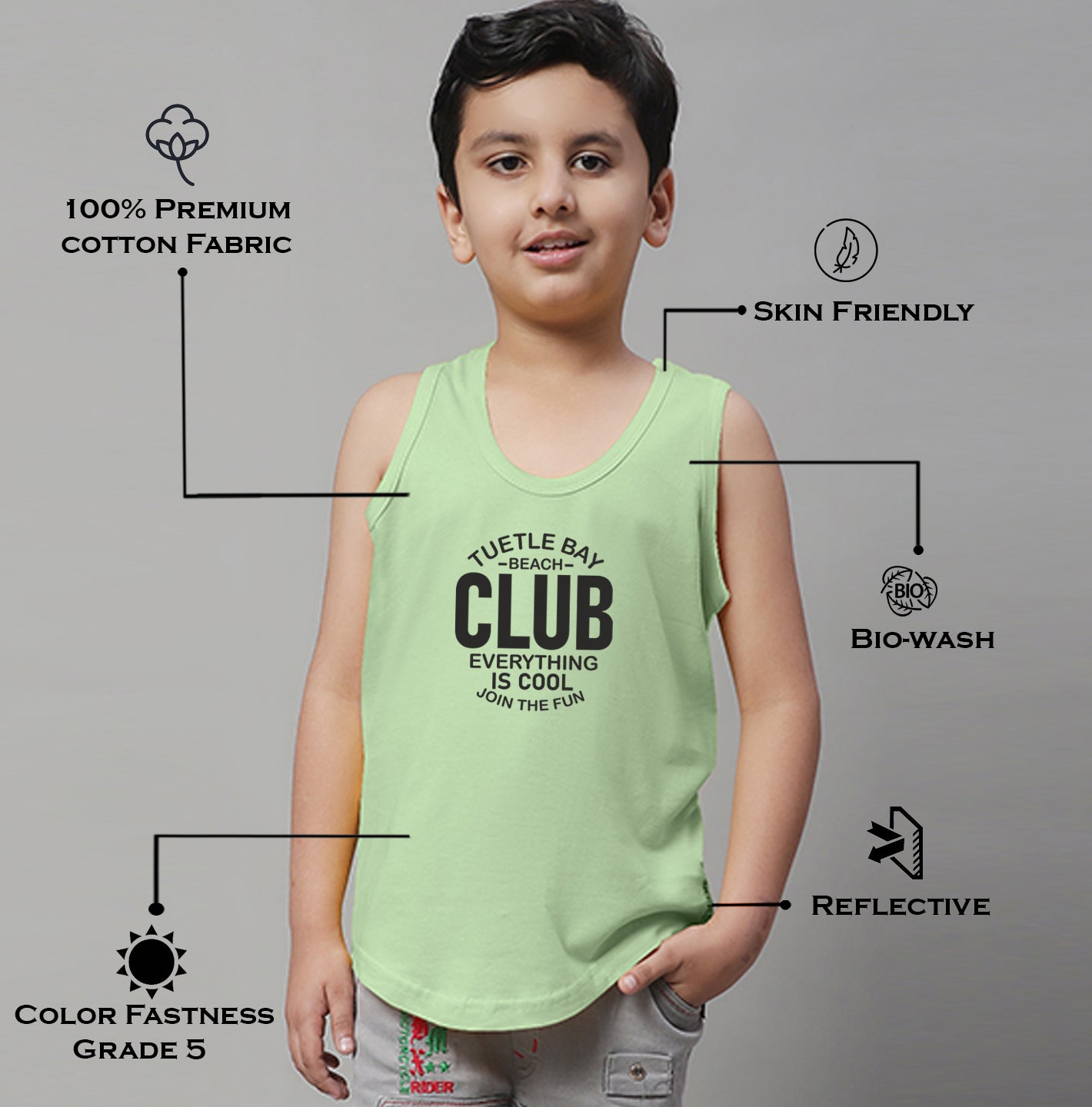 Boys Club Printed Regular Fit Vest - Friskers