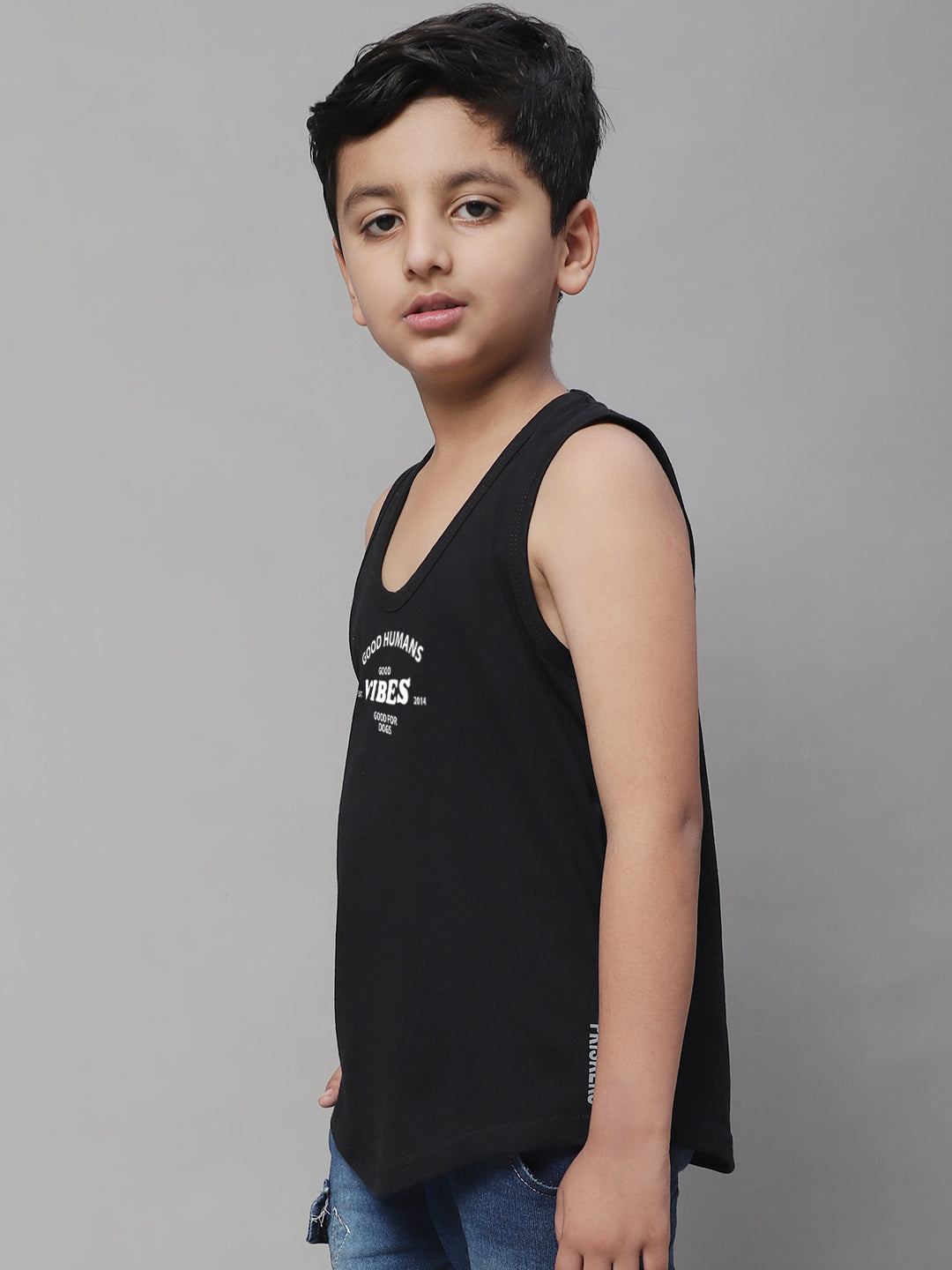 Boys Good Vibes Printed Regular Fit Vest - Friskers