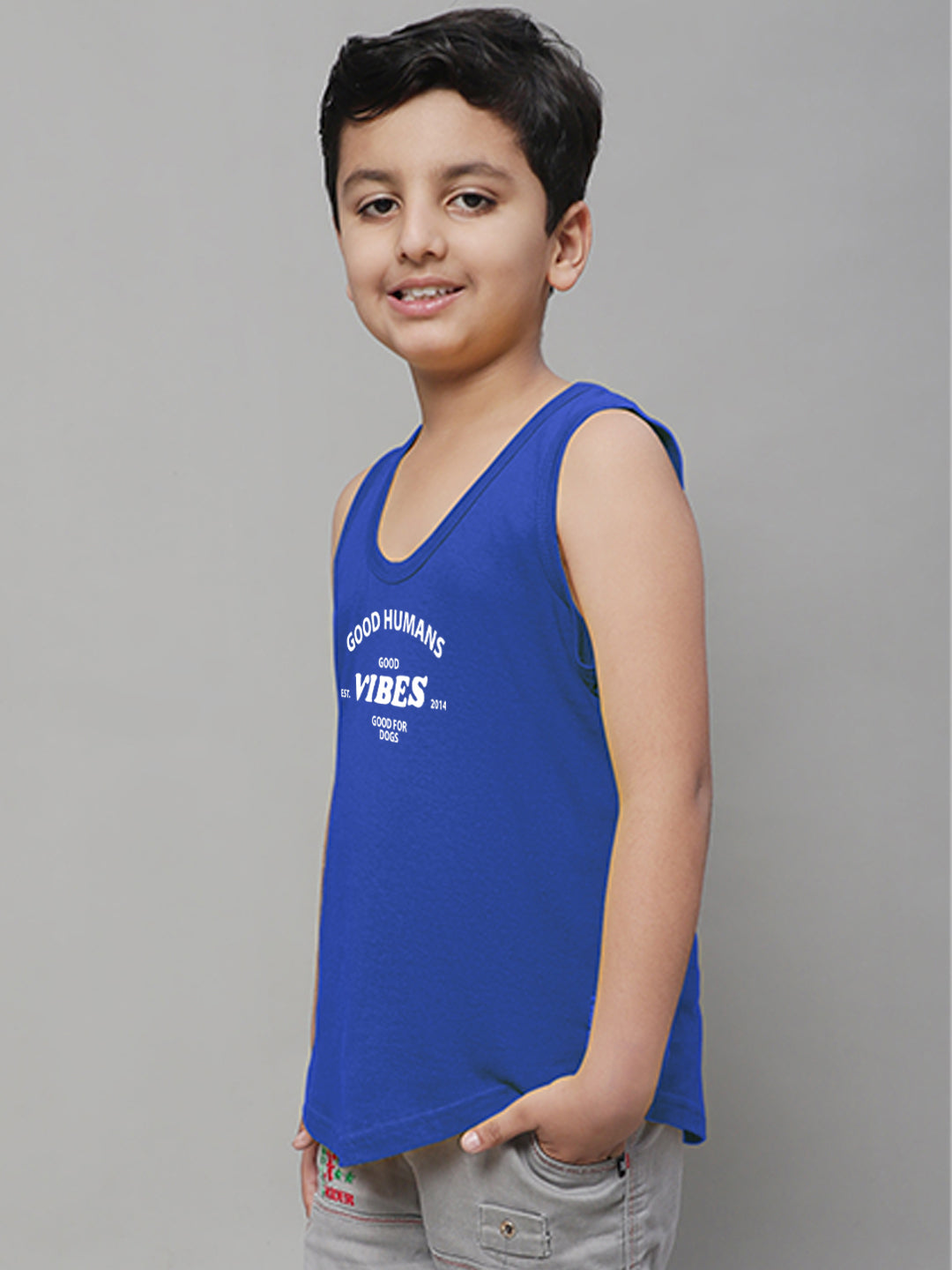 Boys Good Vibes Printed Regular Fit Vest - Friskers