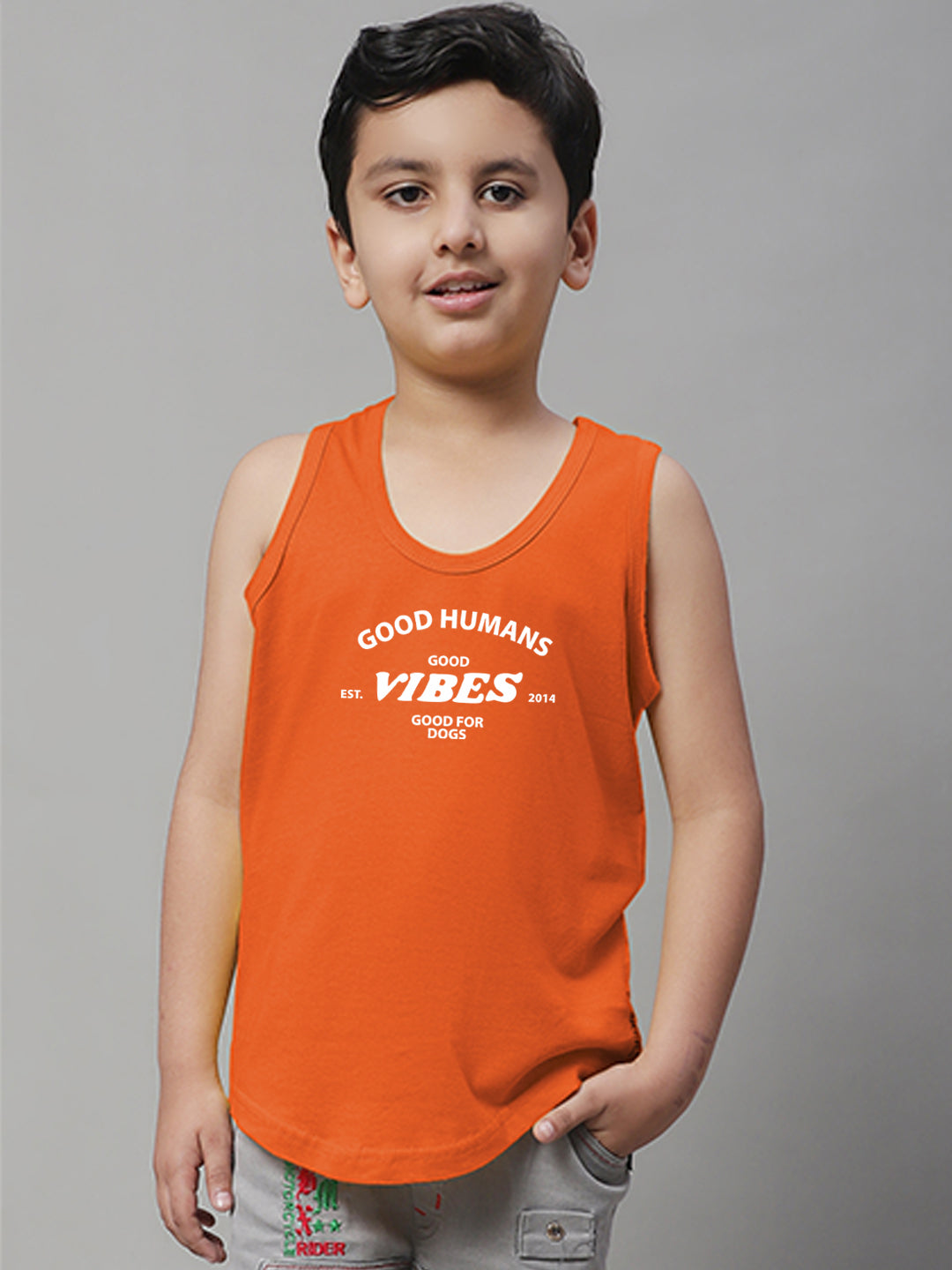 Boys Good Vibes Printed Regular Fit Vest - Friskers