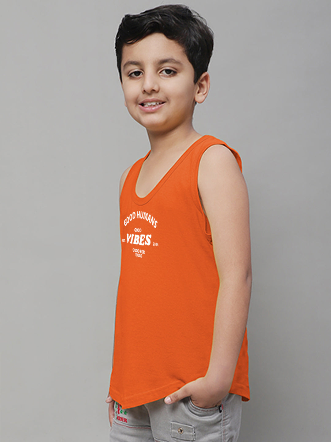 Boys Good Vibes Printed Regular Fit Vest - Friskers