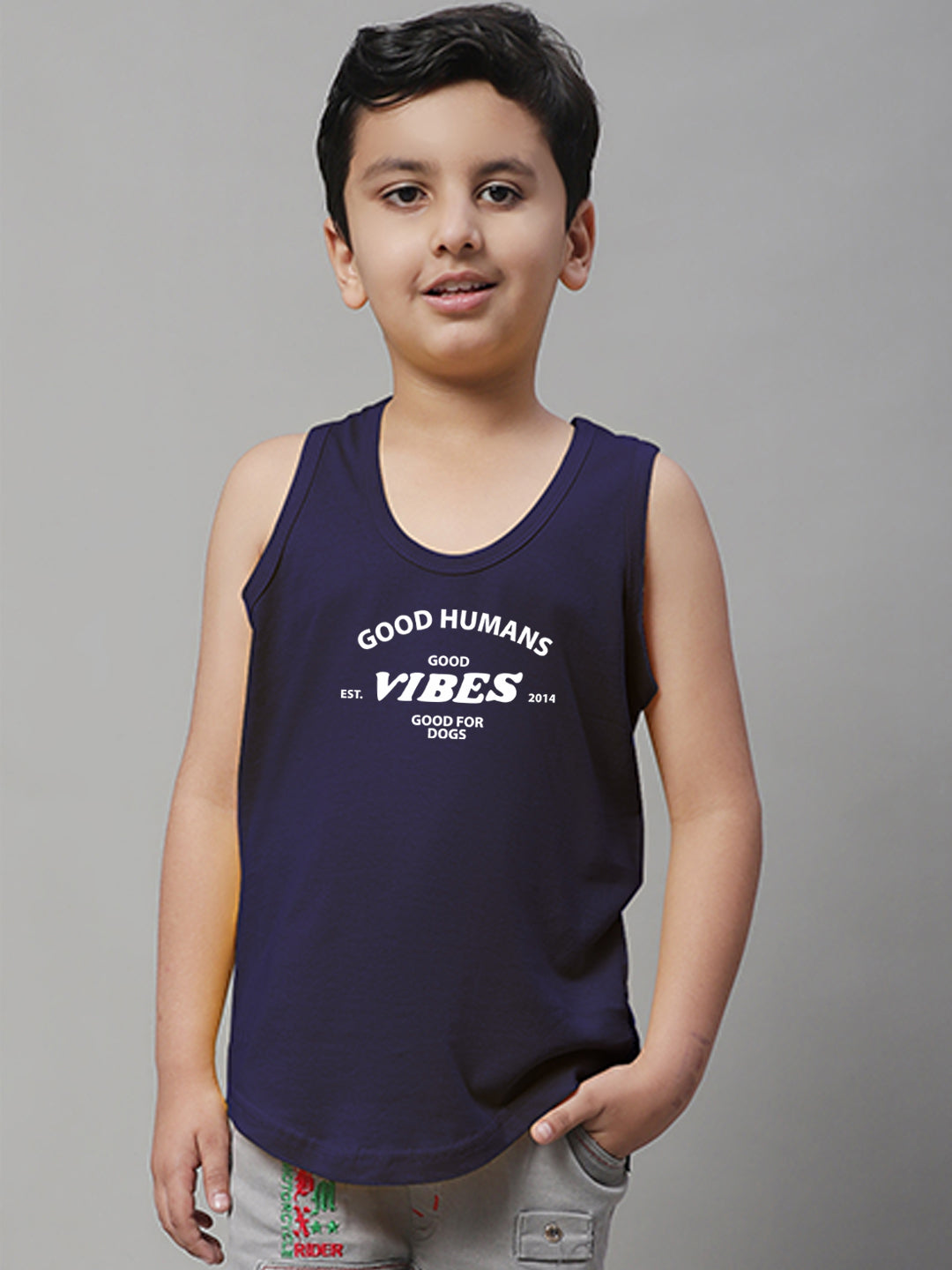 Boys Good Vibes Printed Regular Fit Vest - Friskers