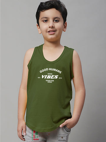 Boys Good Vibes Printed Regular Fit Vest - Friskers