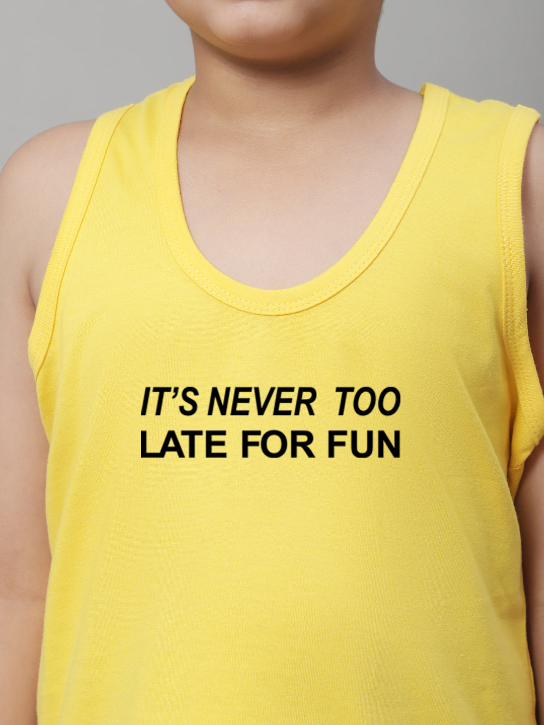 Boys Its Never Too Late For Fun Printed Regular Fit Vest - Friskers