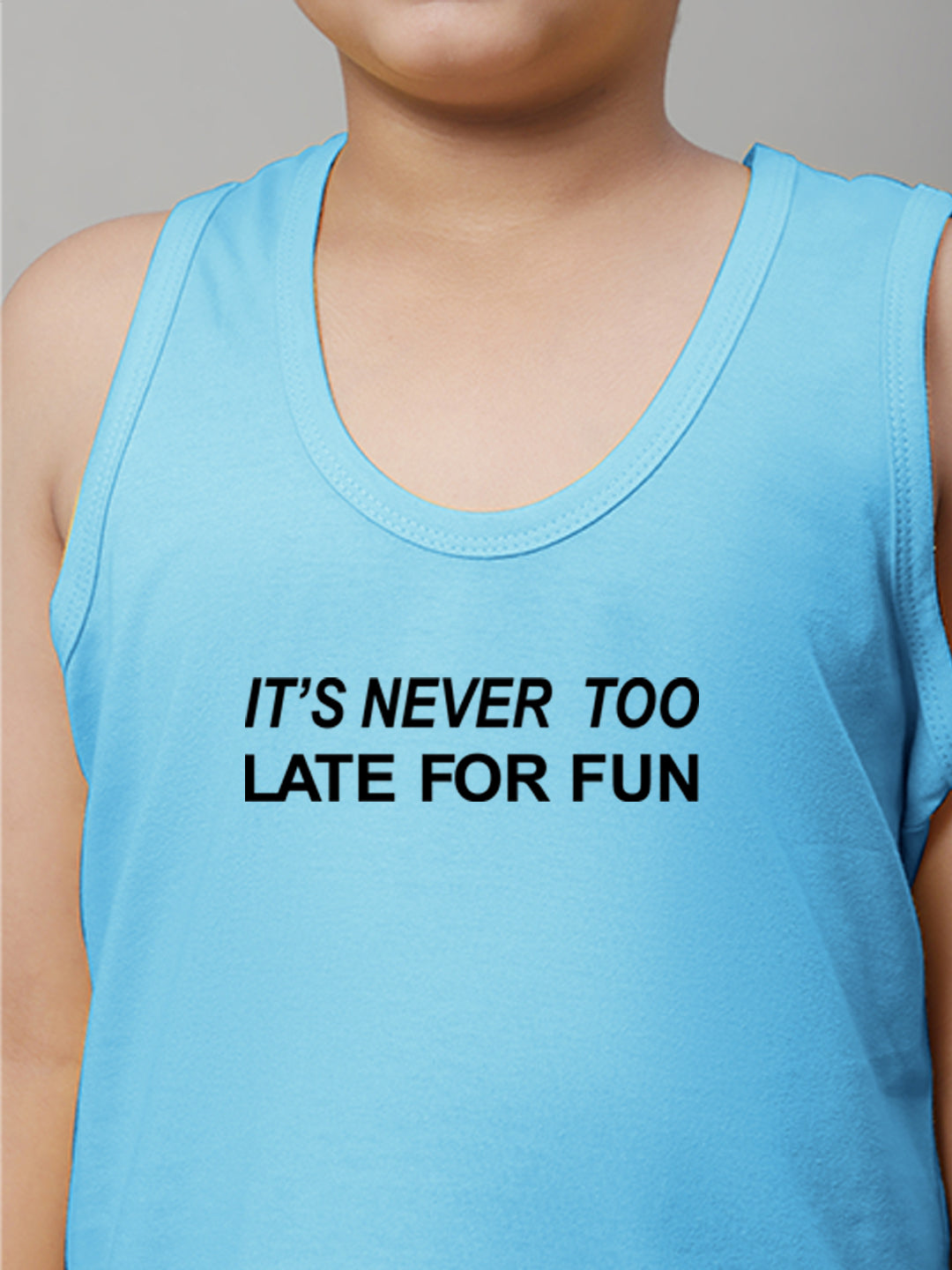 Boys Its Never Too Late For Fun Printed Regular Fit Vest - Friskers