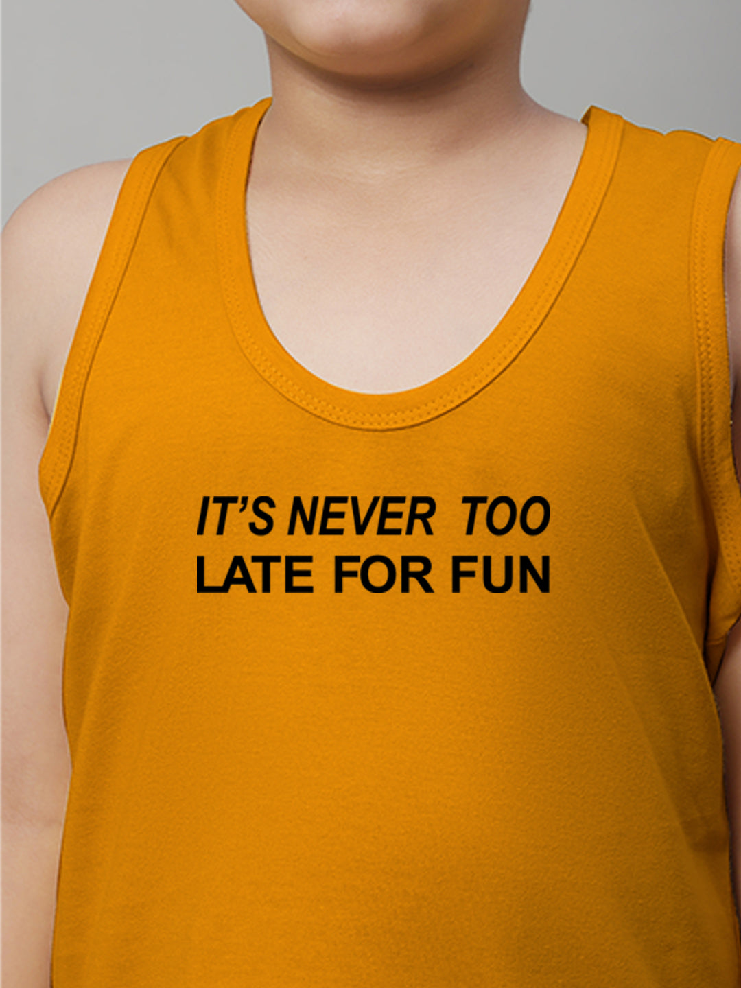 Boys Its Never Too Late For Fun Printed Regular Fit Vest - Friskers