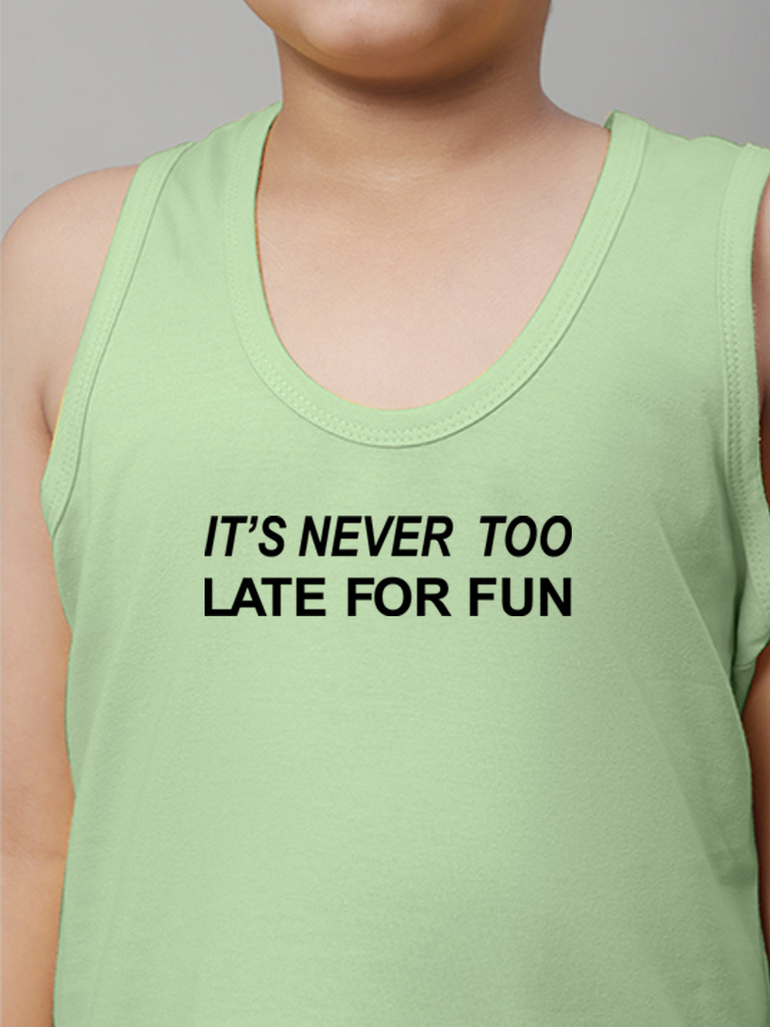 Boys Its Never Too Late For Fun Printed Regular Fit Vest - Friskers