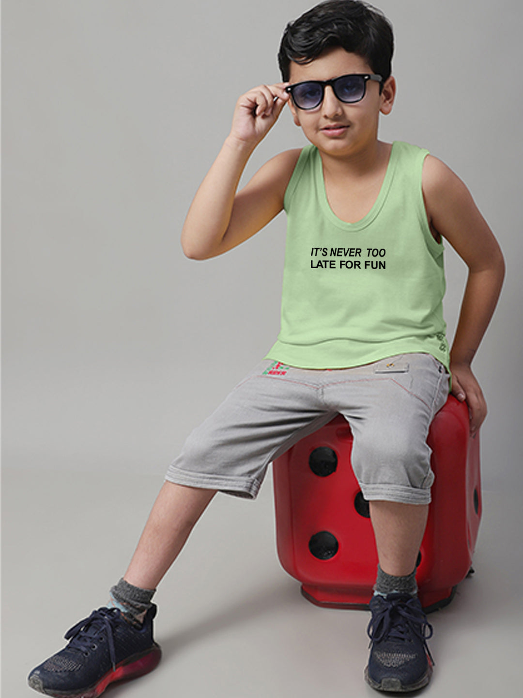 Boys Its Never Too Late For Fun Printed Regular Fit Vest - Friskers