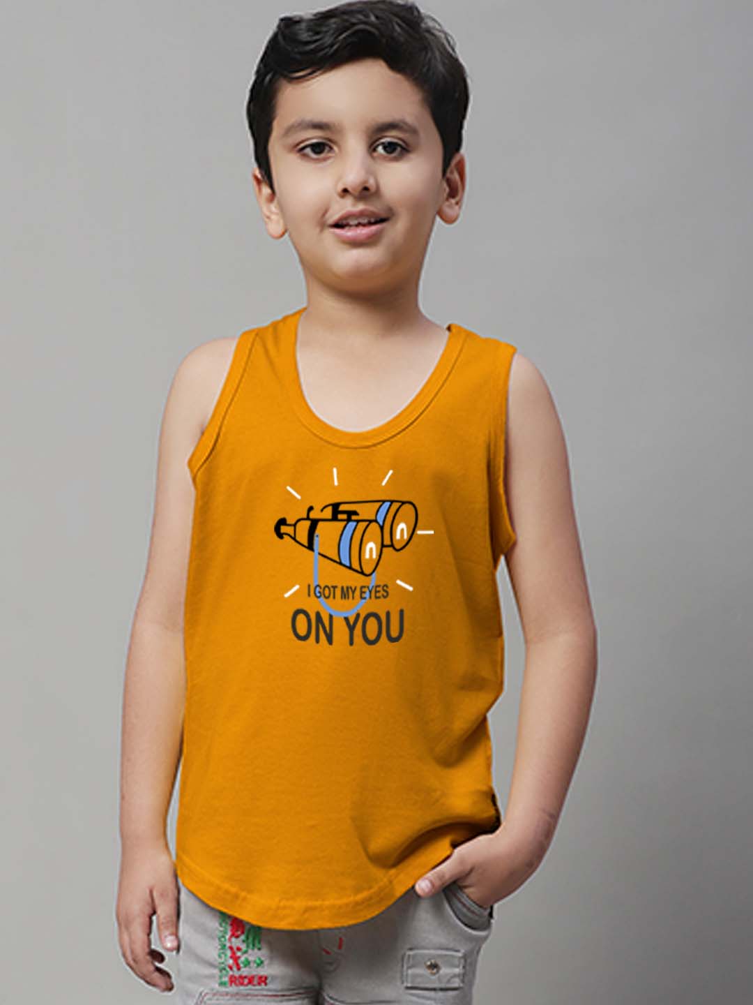 Boys I Got My Eyes On You Printed Regular Fit Vest - Friskers