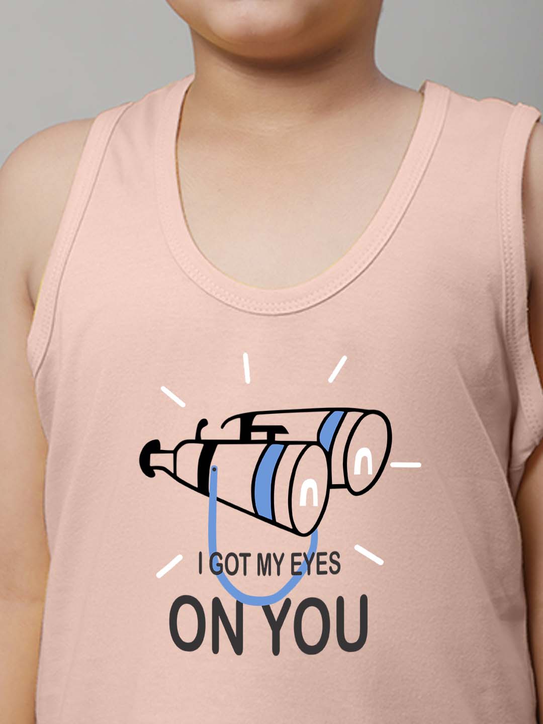 Boys I Got My Eyes On You Printed Regular Fit Vest - Friskers