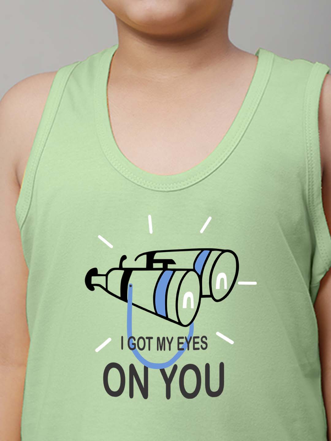 Boys I Got My Eyes On You Printed Regular Fit Vest - Friskers