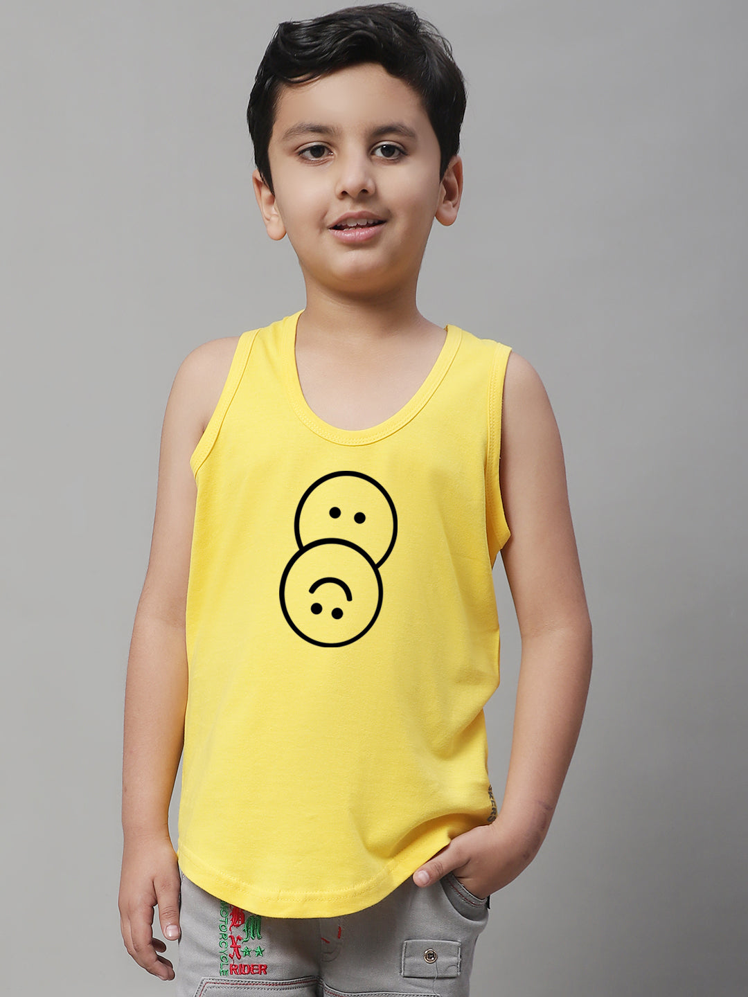 Boys Smiley Printed Regular Fit Vest - Friskers