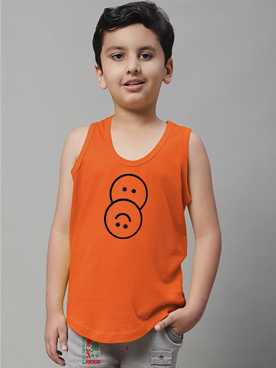 Boys Smiley Printed Regular Fit Vest - Friskers