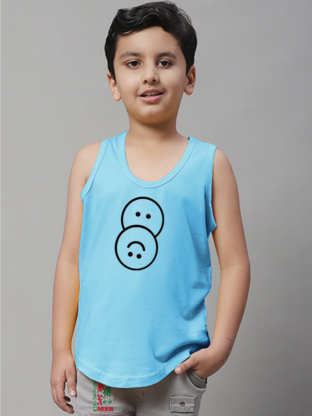 Boys Smiley Printed Regular Fit Vest - Friskers