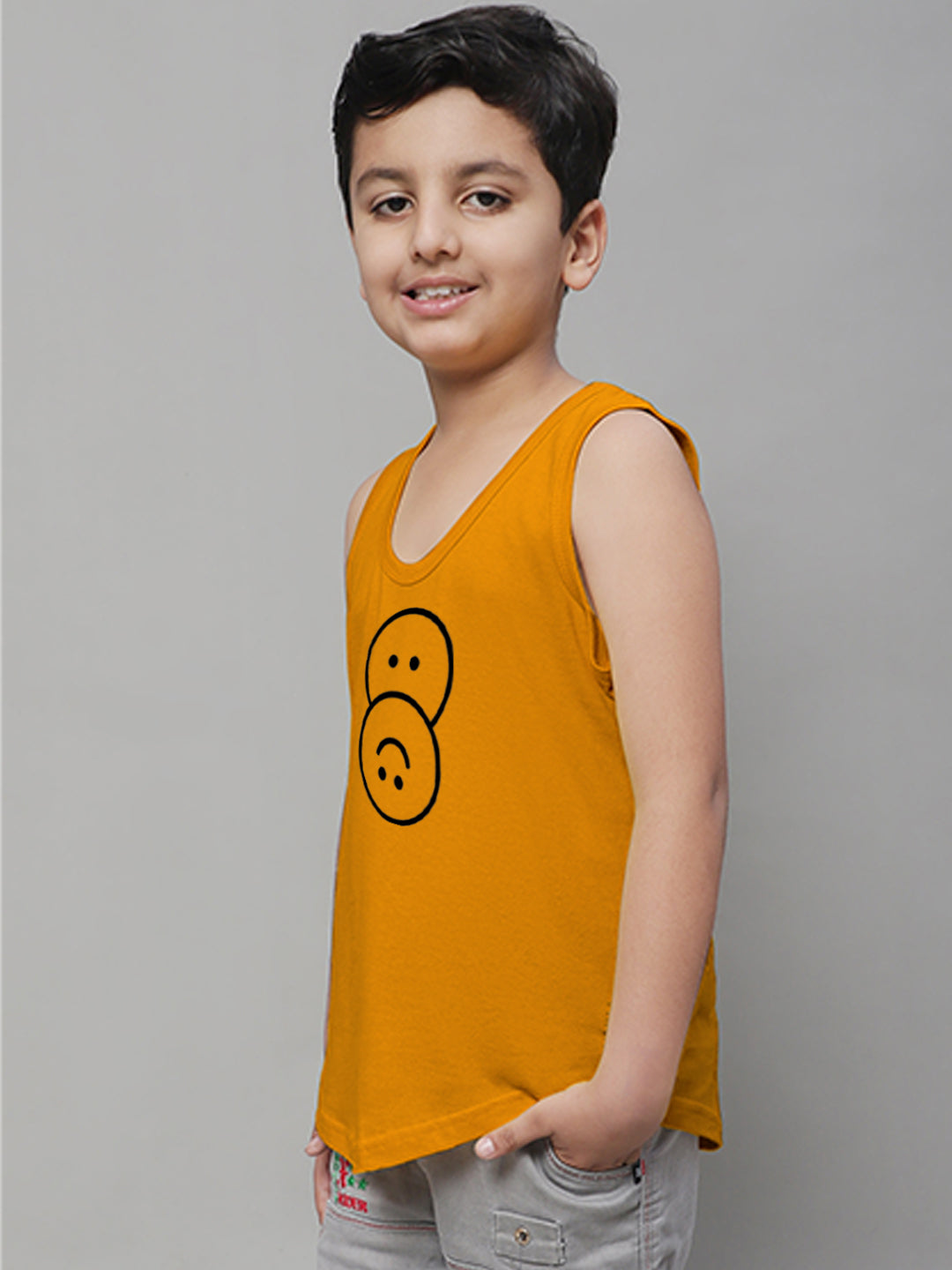 Boys Smiley Printed Regular Fit Vest - Friskers