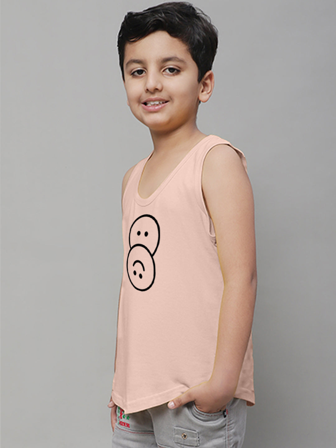 Boys Smiley Printed Regular Fit Vest - Friskers