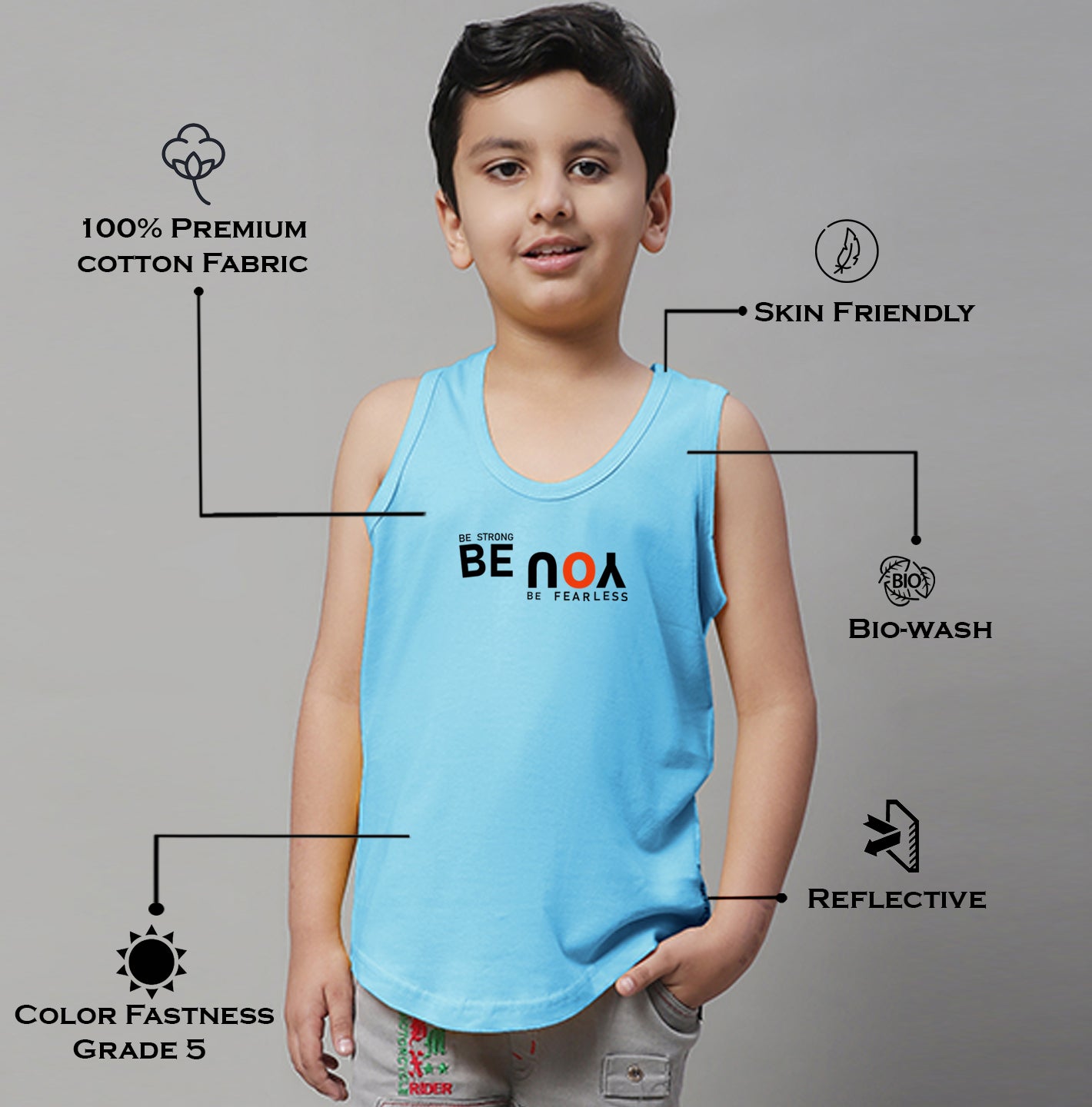 Boys Be You Printed Regular Fit Vest - Friskers