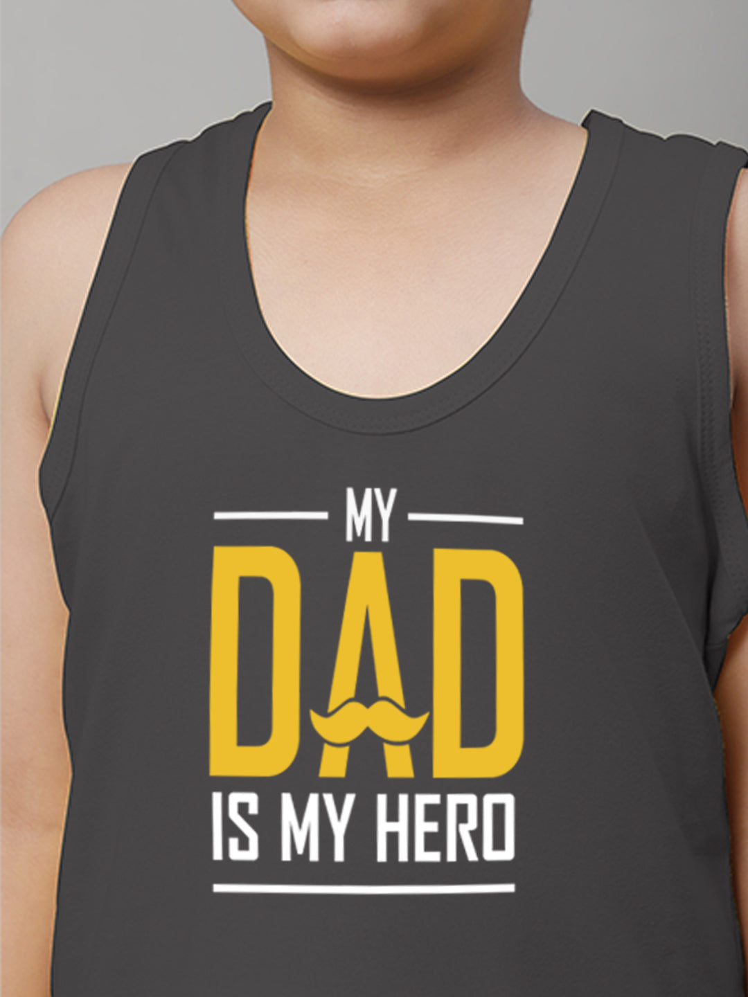Boys My Dad Is My Hero Printed Regular Fit Vest - Friskers