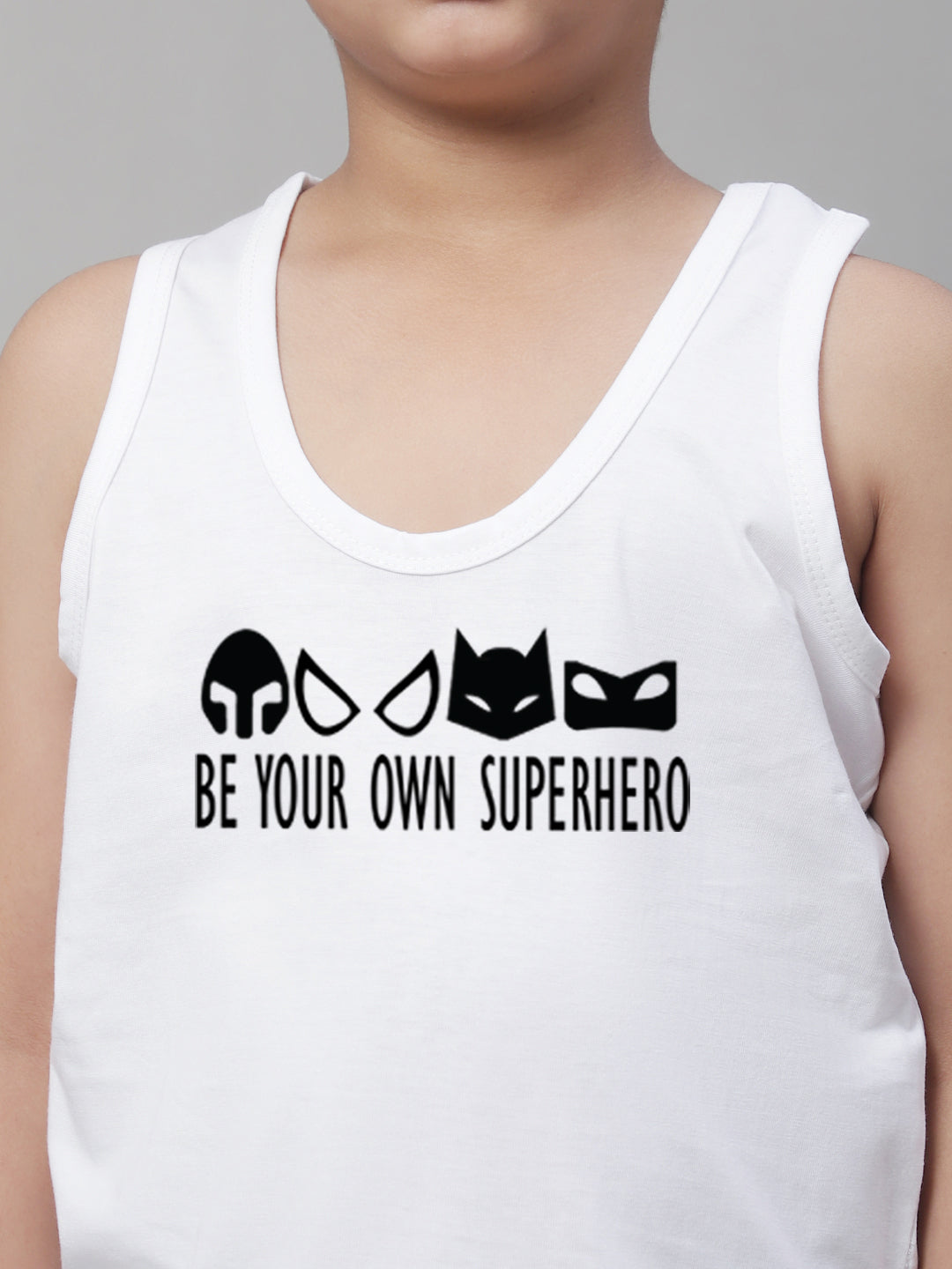 Boys Be Your Own Superhero Printed Regular Fit Vest - Friskers