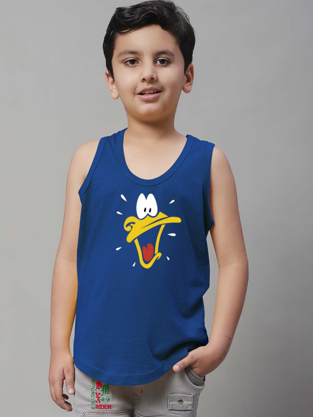 Boys Duck Printed Regular Fit Vest - Friskers