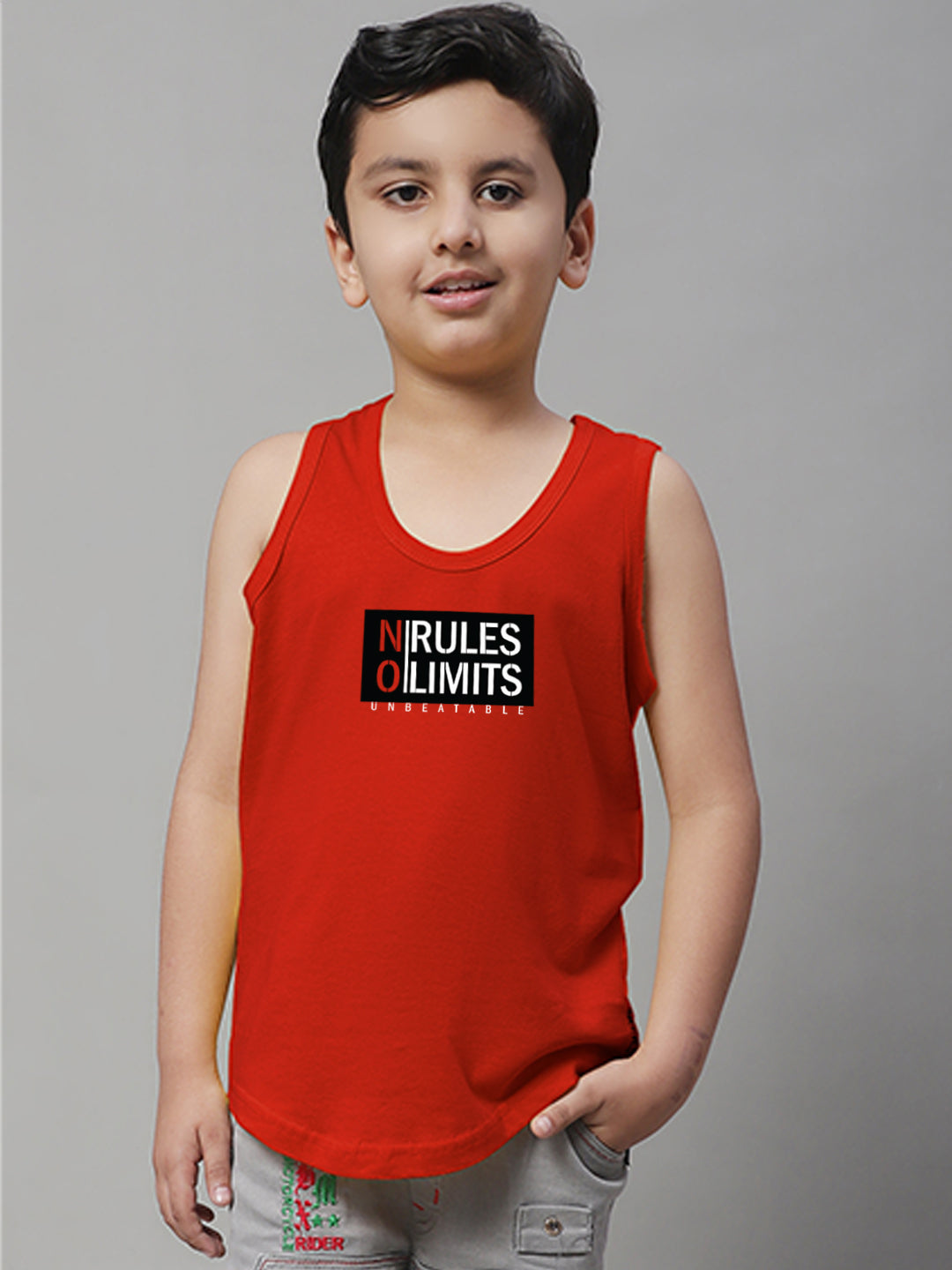 Boys No Rules No Limits Printed Regular Fit Vest - Friskers