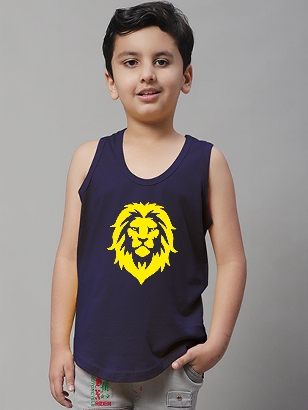 Boys Lion Printed Regular Fit Vest - Friskers