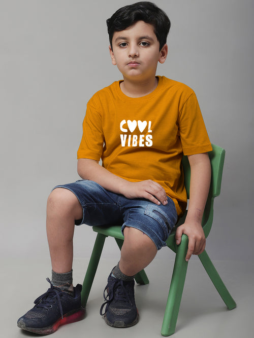 Boys Cool Vibes Regular Fit Printed T-Shirt