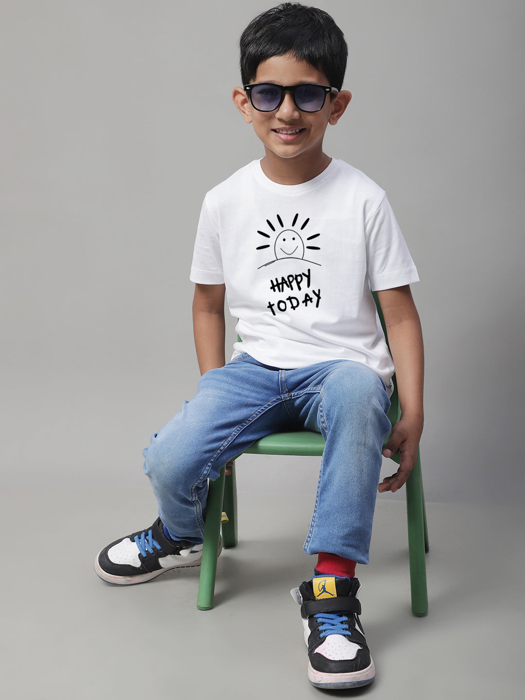 Boys Happy Today Casual Printed T-Shirt - Friskers