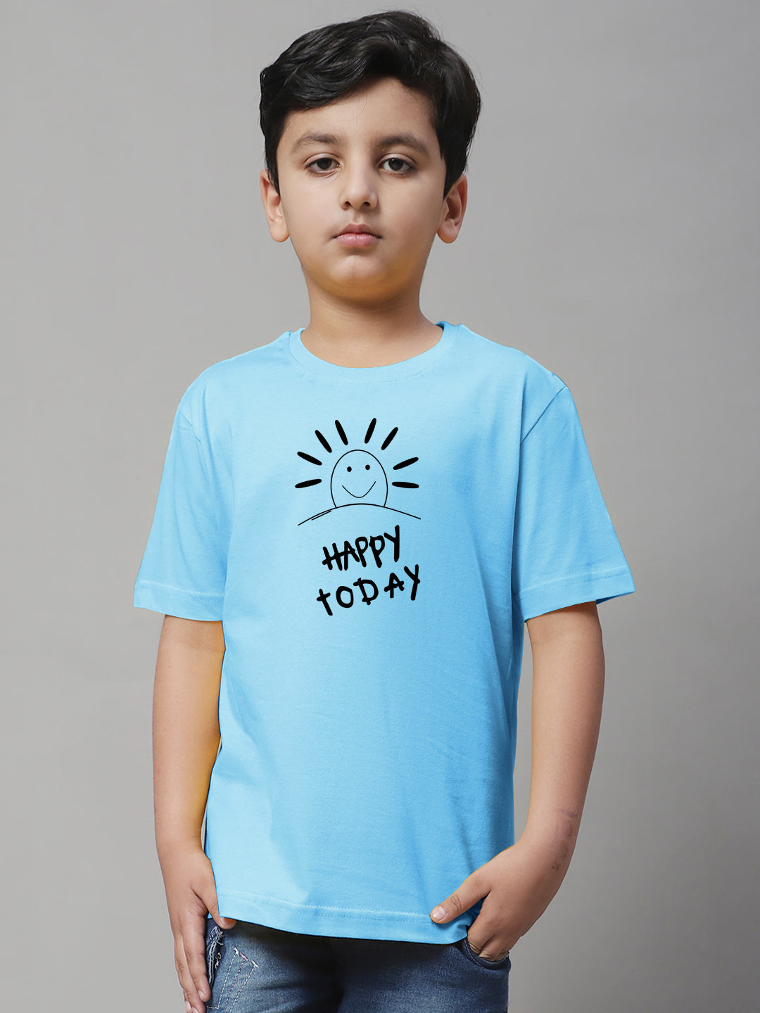 Boys Happy Today Casual Printed T-Shirt - Friskers