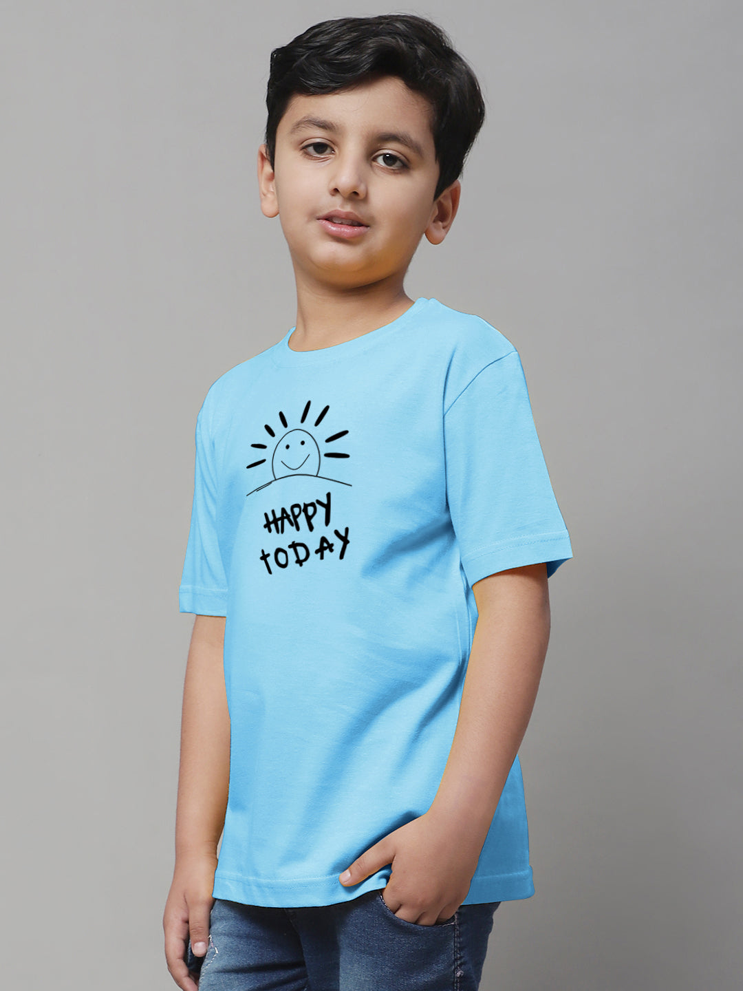 Boys Happy Today Casual Printed T-Shirt - Friskers