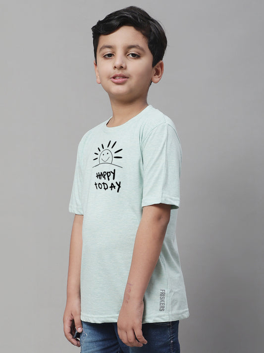 Boys Happy Today Regular Fit Printed T-Shirt - Friskers