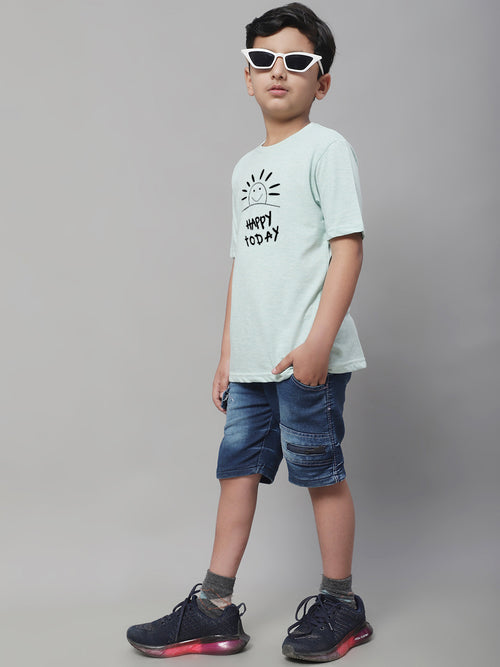 Boys Happy Today Regular Fit Printed T-Shirt