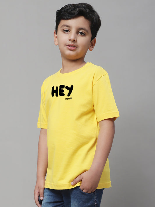 Boys Hey Casual Printed Cotton T-Shirt - Friskers