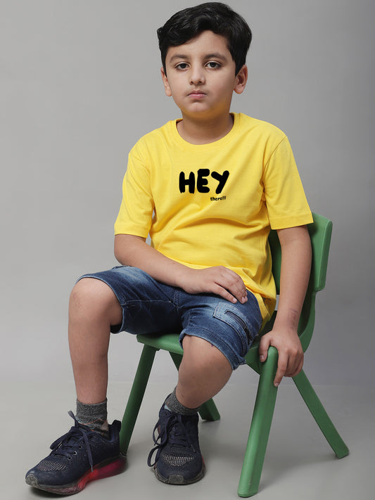 Boys Hey Casual Printed Cotton T-Shirt - Friskers