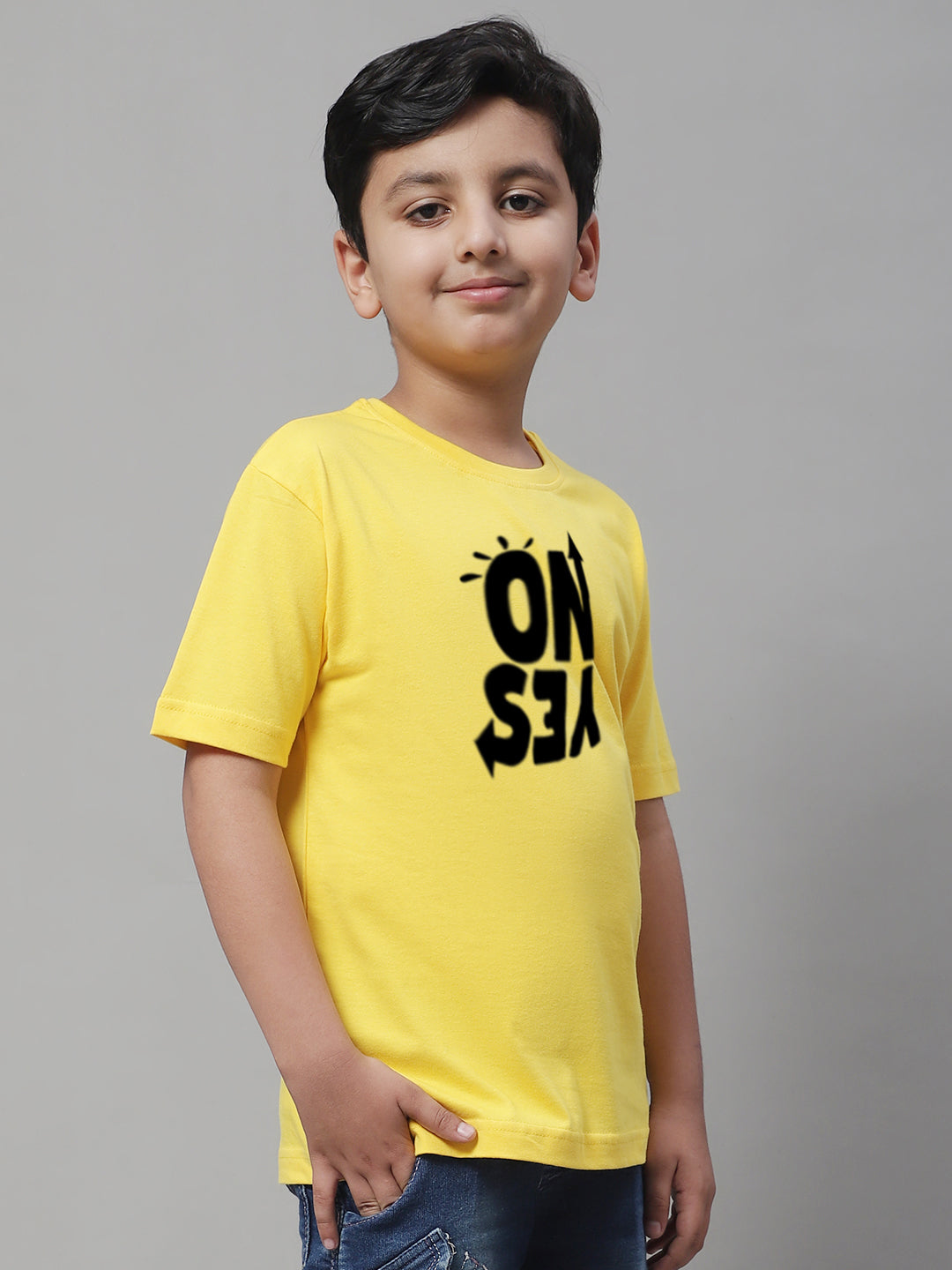 Boys No Yes Casual Printed Cotton T-Shirt - Friskers
