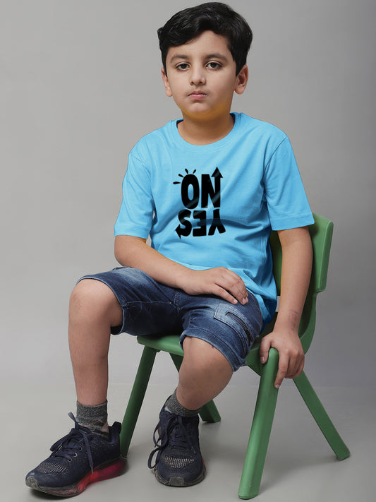 Boys No Yes Casual Printed Cotton T-Shirt - Friskers
