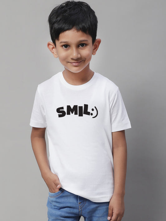 Boys Smile Casual Printed Cotton T-Shirt - Friskers