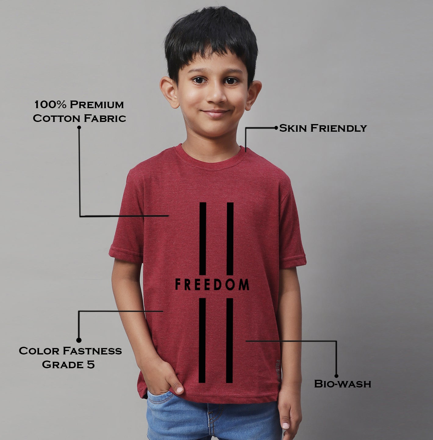 Boys Freedom Regular Fit Printed T-Shirt - Friskers