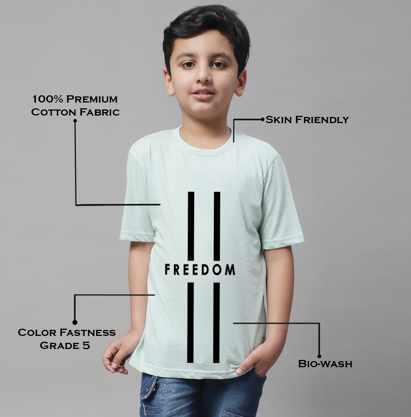 Boys Freedom Regular Fit Printed T-Shirt - Friskers