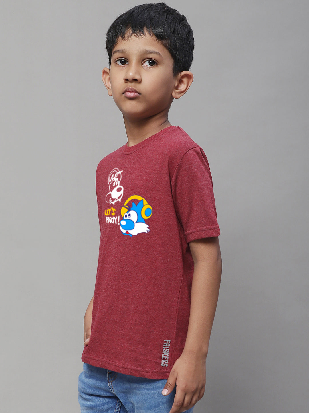 Boys Lets Party Regular Fit Printed T-Shirt - Friskers