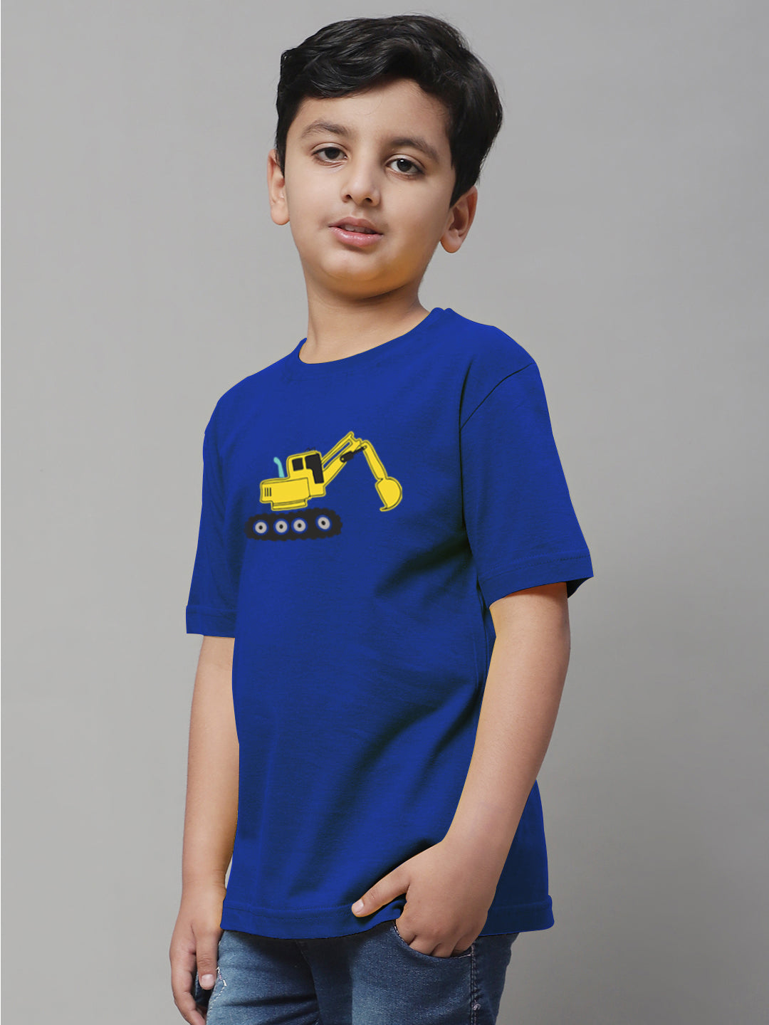 Boys Excavator Regular Fit Printed T-Shirt - Friskers