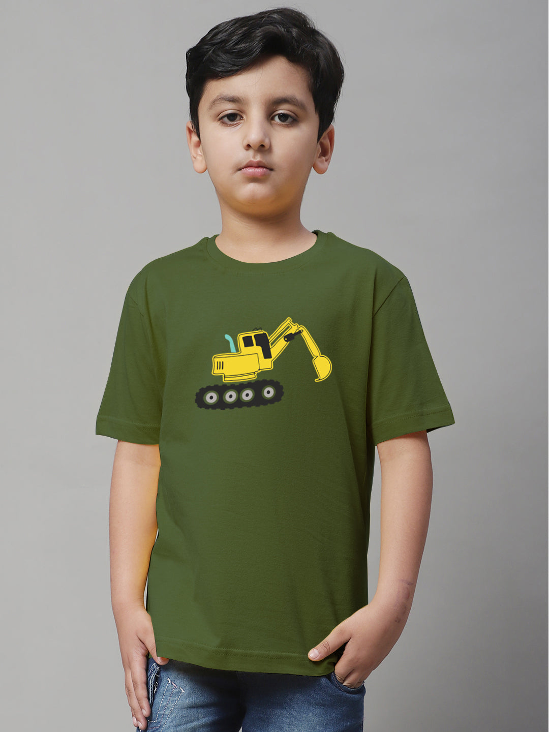 Boys Excavator Regular Fit Printed T-Shirt - Friskers