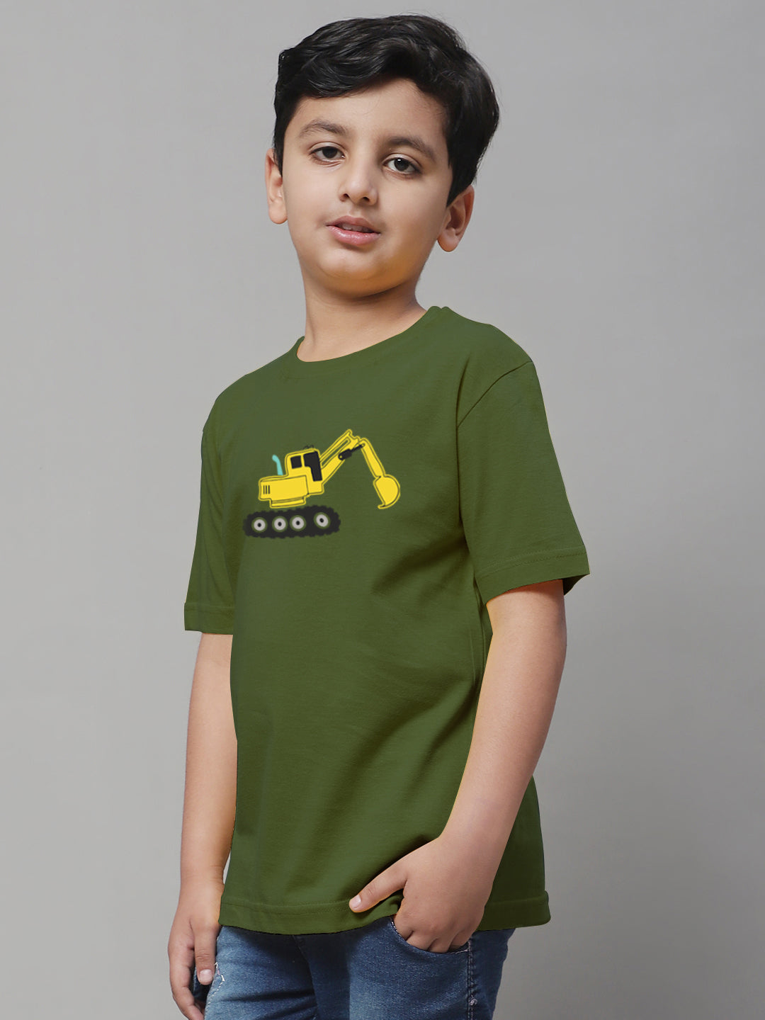 Boys Excavator Regular Fit Printed T-Shirt - Friskers
