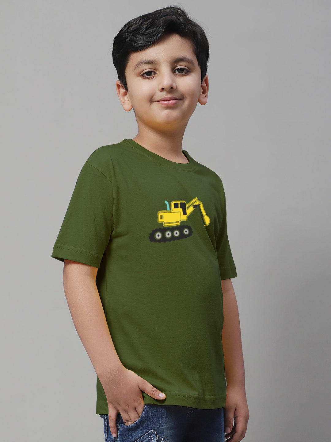 Boys Excavator Regular Fit Printed T-Shirt - Friskers