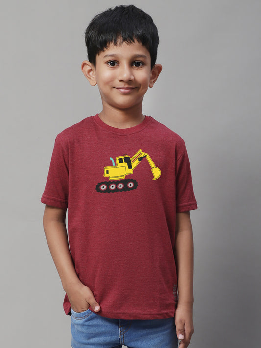 Boys Excavator Regular Fit Printed T-Shirt - Friskers