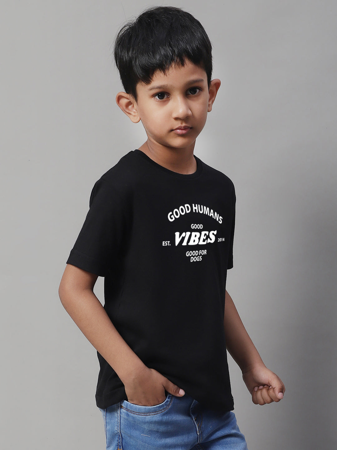 Boys Good Vibes Regular Fit Printed T-Shirt - Friskers