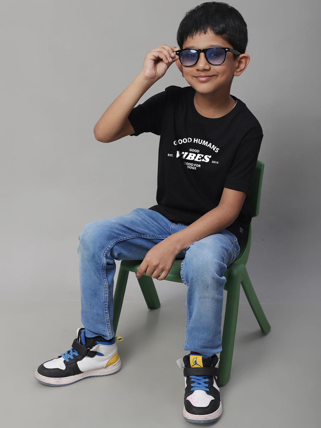 Boys Good Vibes Regular Fit Printed T-Shirt - Friskers