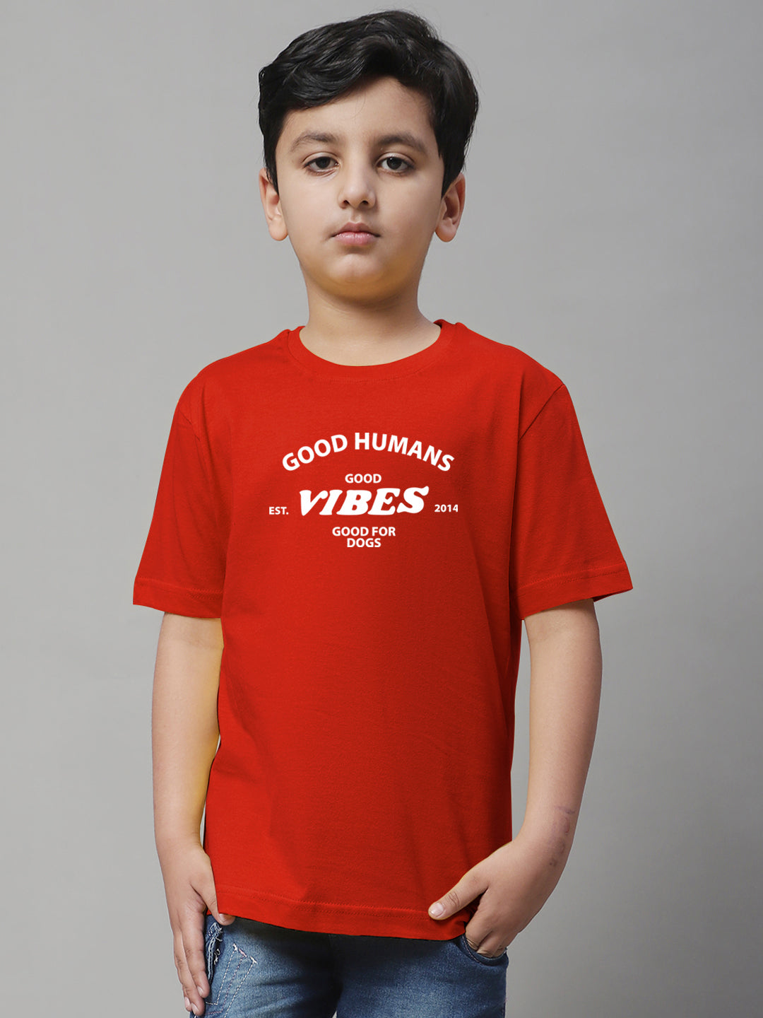 Boys Good Vibes Regular Fit Printed T-Shirt - Friskers